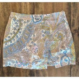 Lulus Always Adventuring Cream Paisley Print Skort Womens Size Small Mini Skirt